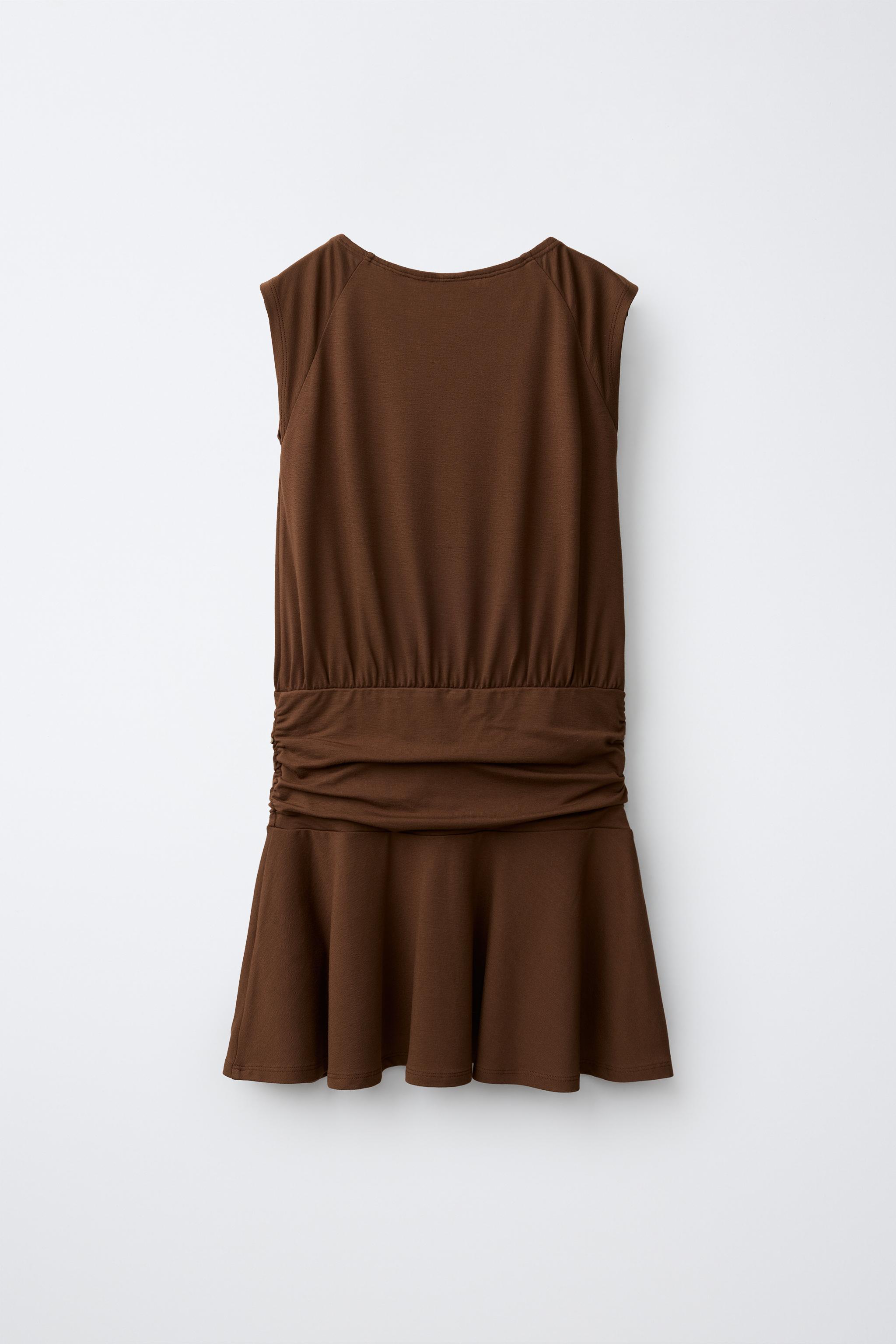 SASH DETAIL RUFFLED DRESS